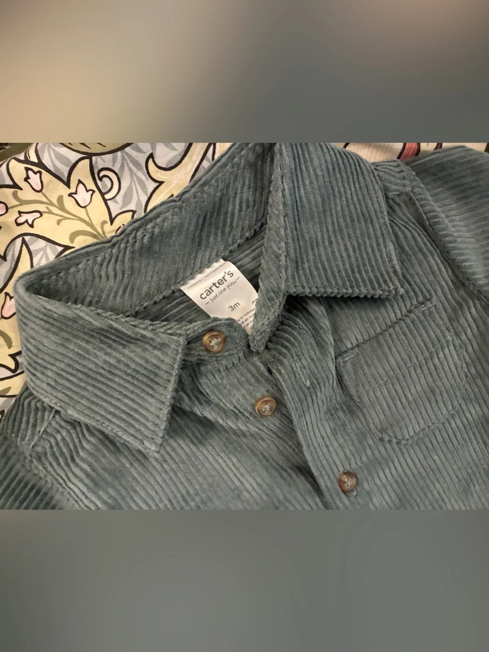 Carter's Green Corduroy Shirt with Khaki Pants